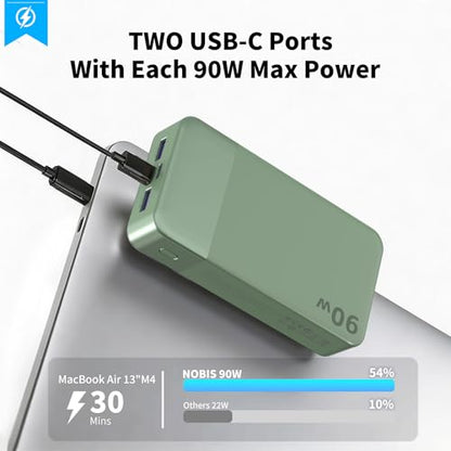 NOBIS 90W Portable Charger 20000mAh Laptop Power Bank Fast Charging - color: Green