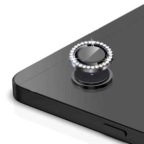 Zeking (2 Set Bling Camera Lens Protector Compatible with Samsung Galaxy Tab A11, Glitter Bling Sparkly 9H Tempered Glass Camera Cover Protector Metal Individual Ring (Glitter-Black) - color: GlitterBlack