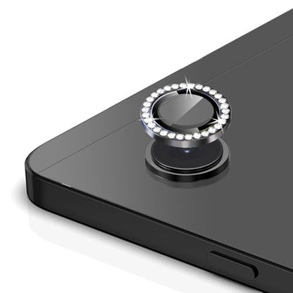 Zeking (2 Set Bling Camera Lens Protector Compatible with Samsung Galaxy Tab A11, Glitter Bling Sparkly 9H Tempered Glass Camera Cover Protector Metal Individual Ring (Glitter-Black) - color: GlitterBlack