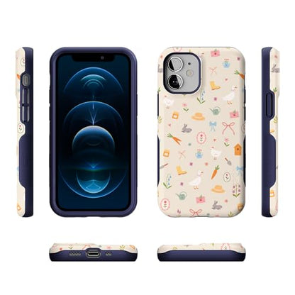 Casely iPhone 12 Mini Case | Hoppy Garden | Spring Things | Bold Protective Design | Compatible with MagSafe - color: Hoppy Garden | Spring Things, size: Iphone 12 Mini