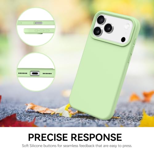 GUAGUA Compatible with iPhone 17 Pro Max Case 6.9 Inch Liquid Silicone Soft Rubber Slim Thin Microfiber Lining Cushion Texture Cover Shockproof Protective Phone Case for iPhone 17 Pro Max,Matcha Green - color: Matcha Green, size: iPhone 17 Pro Max