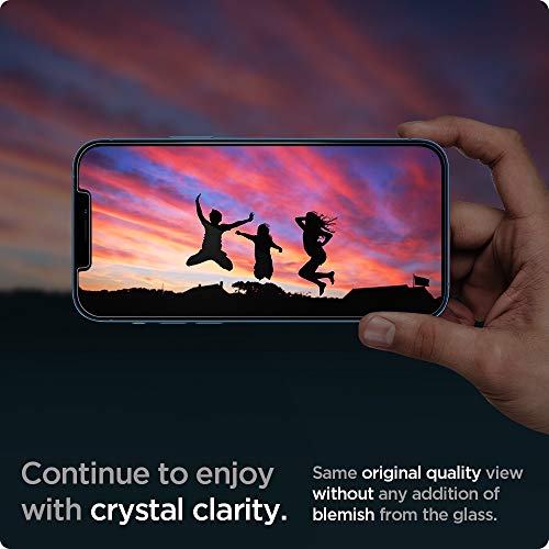 Spigen Tempered Glass Screen Protector [Glas.tR EZ Fit - Privacy] Designed for iPhone 12 Pro Max - 2 Pack - size: iPhone 12 Pro Max