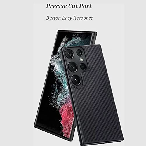 for Samsung Galaxy S23 Ultra Case: (Black) | Slim Thin, Carbon Fiber Classic Pattern Design, Soft Hybrid TPU Bumper, Shockproof Protective Cell Phone Cover - color: Black