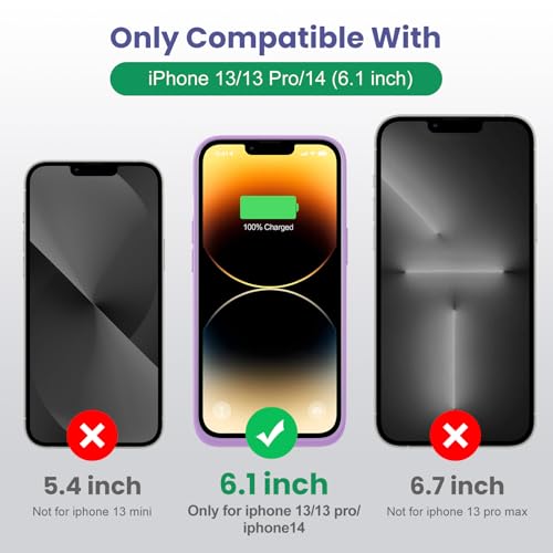 Battery Case for iPhone 13/13Pro/14,7500mah Ultra-Slim Protective Charging Case,Portable Rechargeable Expandable Battery Charger Cover Compatible with iPhone 13/13Pro/14 (6.1 Inch)-Purple - color: Purple