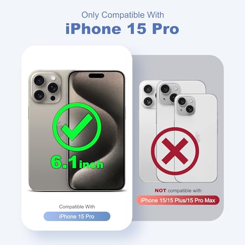 Compatible with iPhone 15 Pro Case with Magnetic Ring Stand [Compatible with Mag-Safe] [Built-in Screen Protector] Military-Grade Drop Protection Matte Translucent Phone Case, Desert Brown - color: Desert Brown, size: Iphone 15 Pro