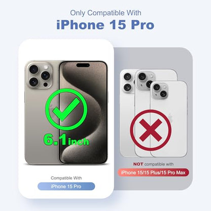 Compatible with iPhone 15 Pro Case with Magnetic Ring Stand [Compatible with Mag-Safe] [Built-in Screen Protector] Military-Grade Drop Protection Matte Translucent Phone Case, Desert Brown - color: Desert Brown, size: Iphone 15 Pro
