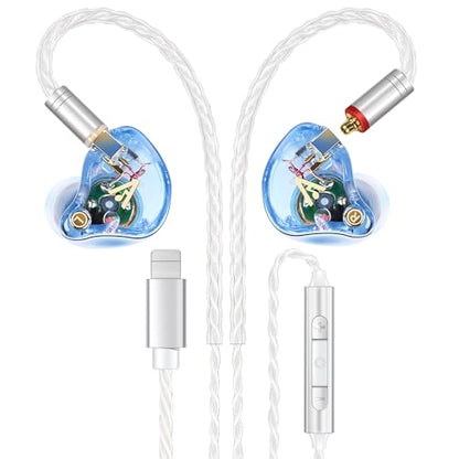 Audiovance Vibes 202ML HiFi Wired Earbuds for iPhone 14/13/12/11/X, Pro Max - color: 8-Light Blue