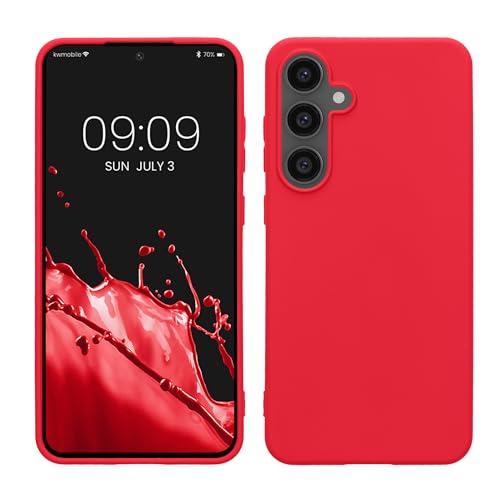 kwmobile Case Compatible with Samsung Galaxy S24 FE Case - Soft Slim Protective TPU Silicone Cover - Neon Pink - color: neon pink, size: Galaxy S24 FE