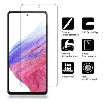 4 Pack Glass Screen Protector Compatible for Samsung Galaxy A53 5G / SM-A536U SM-A536U1 [9H Hardness]-HD Screen Tempered Glass, Scratch Resistant,Easy Install [Case Friendly] - size: Galaxy A53 5G