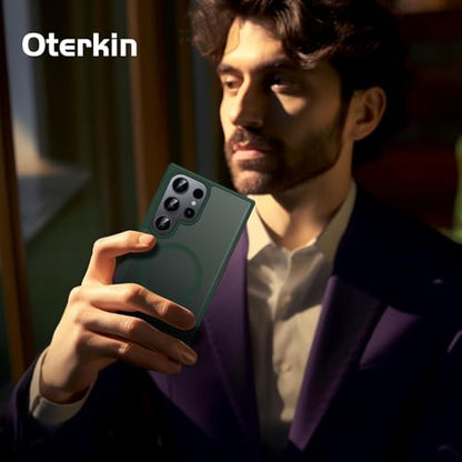 Oterkin Magnetic Samsung Galaxy S26 Ultra Case, Dark Green | Matte, Compatible with MagSafe, Frosted Translucent, Shockproof Anti-Scratch Slim Fit, Military Grade Protection - color: S26 Ultra-Dark Green, size: Galaxy S26 Ultra Case 6.9''