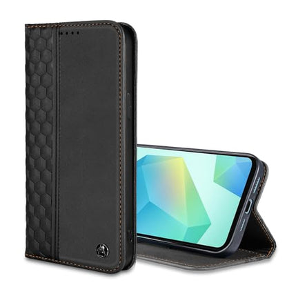 Wallet Case for Samsung Galaxy A26/A16 5G 6.7 inch 2025/2024 - PU Leather Flip Cover with Card Holder Slots, Strong Magnetic Folio Phone Case, Black - color: Black, size: Samsung Galaxy A26/A16 6.7"