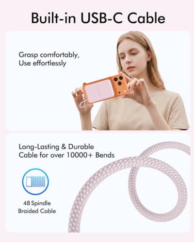 for Magsafe Power Bank 5000mAh, Slim Magnetic Portable Charger - color: Light Pink
