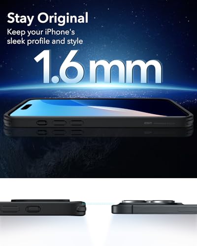 ESR for iPhone 16 Pro Case, Compatible with MagSafe, Shockproof Military-Grade Protection, Magnetic Phone Case for iPhone 16 Pro, Classic Hybrid Case (HaloLock), Frosted Black - color: C-Frosted Black