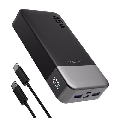 JUOVI Power Bank 45W 20000mAh Portable Charger - color: Black