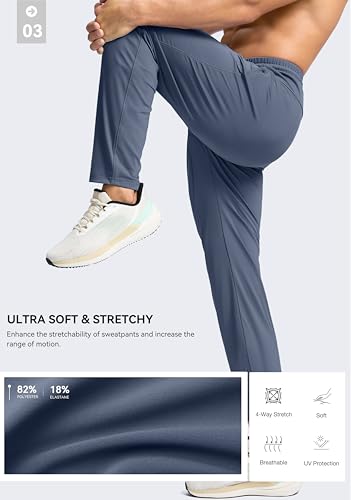 G Gradual Men's 30"/32"/34"/36" Inseam Tall Sweatpants with Zipper Pockets - color: Dusty Blue, size: Small