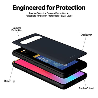 GOOSPERY Magnetic Door Bumper Compatible with Galaxy S10 5G, Card Holder Wallet Case Easy Magnet Auto Closing Protective Dual Layer Sturdy Phone Back Cover - Midnight Blue - color: Navy, size: Galaxy S10 5G