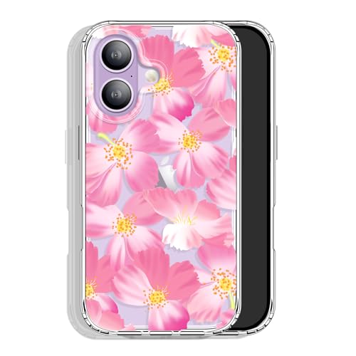 GYZYA for iPhone 17 Case Clear 6.3 Inch with Design, Protective Slim TPU Cover + Shockproof Bumper for Women and Girls (Charming Flowers) - color: Flowers033, size: iPhone 17 (6.3 inch)