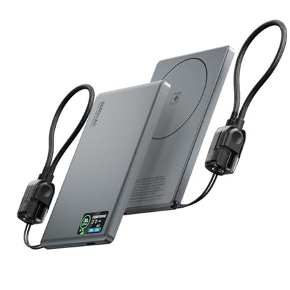 [2-Pack] Magnetic Portable Charger,0.3" Ultra Slim Mag-Safe Power Bank | 5000mAh Power Bank Travel Essential,USB-C 20W PD Fast Charging Battery Pack for iPhone 17/16/15/14,Apple Watch&AirPods - color: Glacier Gray+Glacier Gray
