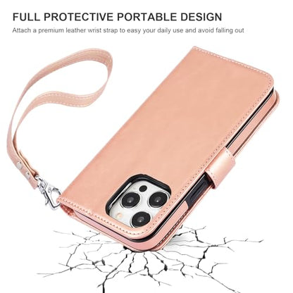 Bocasal for MagSafe Wallet Case Card Holder for iPhone 14 Pro Max Rose Gold - color: Rose Gold for MagSafe