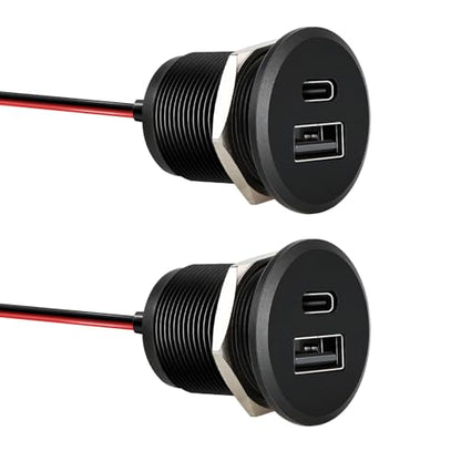 acegoo 24W USB C Car Charger, Aluminum Fast Charging 12V USB Outlet - color: Small Panel*2