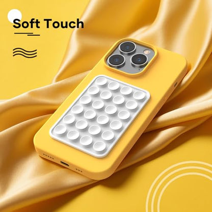 Silicone Phone Sticky Grip, Suction Phone Case Mount for iPhone and Android, Hands-Free Sticky Cell Phone Grip, Mobile Fidget Mirror Holder for Selfies and Videos - color: Pristine Snow（White）