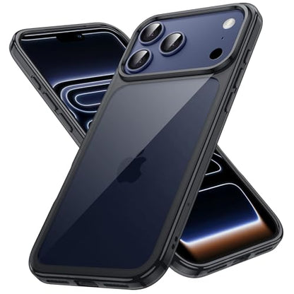 JETech Case for iPhone 17 Pro Max 6.9-Inch, Non-Yellowing Shockproof Phone Bumper Cover, Anti-Scratch Clear Back (Black) - color: Black, size: iPhone 17 Pro Max