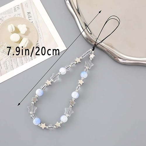 Beaded Phone Charm Lanyard Strap Girly Style Fixed Beads Pearl Lanyards - color: PH-prhd-1