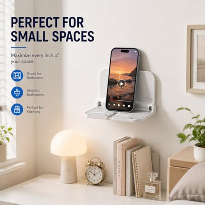 pzoz Foldable Wall Phone Holder, Adhesive Phone & Tablet Wall Mount Stand