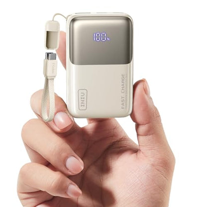 INIU Portable Charger, Ultra Mini 10000mAh 45W Fast Charging Power Bank - color: Light White