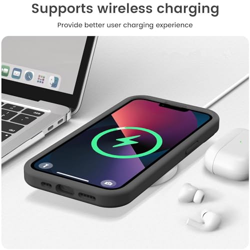 Vooii Compatible with iPhone 13 Case, Liquid Silicone Upgrade [Camera Protection] [Soft Anti-Scratch Microfiber Lining] Shockproof Phone Case for iPhone 13 6.1 inch - Black - color: Black, size: iPhone 13