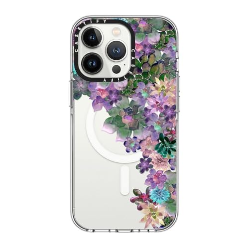 CASETiFY for iPhone 13 Pro Case - Impact Clear Compatible with MagSafe | Not Yellowing | 6.6 ft. 3x Military Grade Drop Protection | MY SUCCULENT GARDEN | Clear - color: MY SUCCULENT GARDEN, size: Iphone 13 Pro (6.1")