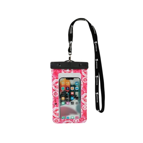 geckobrands Large Phone Dry Bag – IPX8 Waterproof with Lanyard for Submersion Protection – Fits Most iPhone and Samsung Galaxy Models - color: Pink Margaritaville Toss