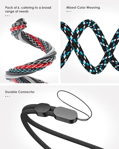 Avorast 6 Pack Cell Phone Camera Wrist Straps, Wrist Lanyards - color: Mixed Vibrant