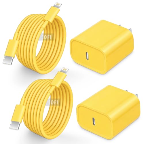 AISNI Fast Charger for iPhone 14 13 with 10 Ft iPhone Charger Cable - color: Yellow, size: 10ft