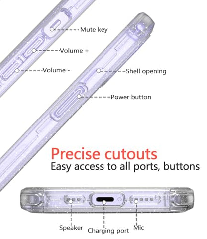 Diverbox for iPhone 13 Case [Shockproof] [Dropproof] [with Screen Protector ] 3in1 Heavy Duty Protection Phone Case Cover for Apple iPhone 13 (Clear Flash) - color: Clear Flash
