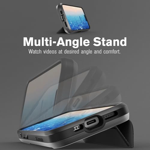VENA vCommute Personalized iPhone 16 Wallet Case | Custom Engraved, Customized Name, Premium Leather Card Holder, Drop Protection, Hidden Card Slot, Multi-Angle Kickstand - color: Text Custom, size: iPhone 16