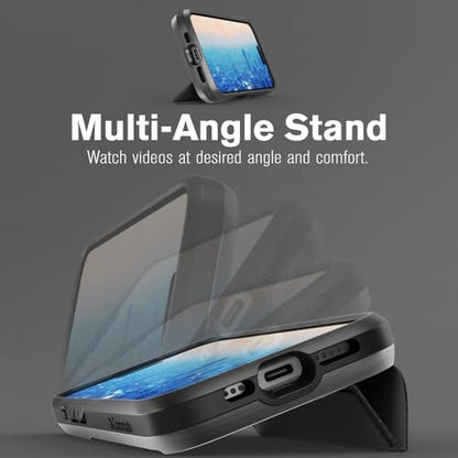 VENA vCommute Personalized iPhone 16 Wallet Case | Custom Engraved, Customized Name, Premium Leather Card Holder, Drop Protection, Hidden Card Slot, Multi-Angle Kickstand - color: Text Custom, size: iPhone 16