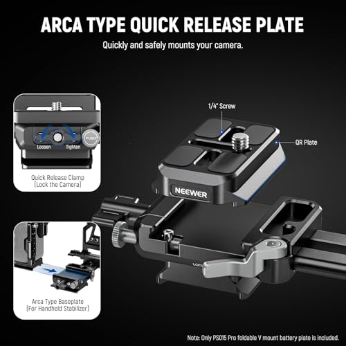 NEEWER Foldable V Mount Battery Plate with Arca Type Baseplate, PS015 PRO