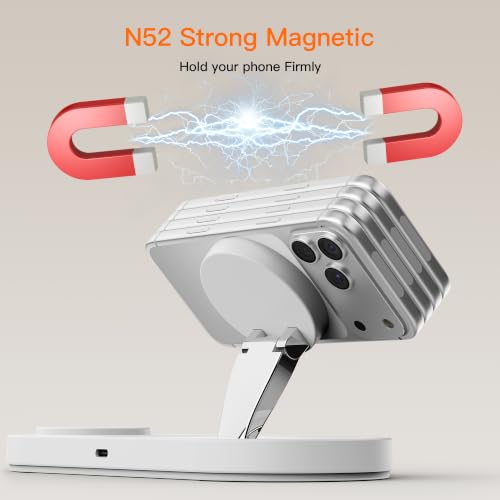 Foldable 3 in 1 Wireless Charging Station for Apple Magsafe Charger Stand