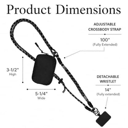Save the Girls Active Phone Lanyard Crossbody Rope Strap with Wallet, Olive - color: Olive
