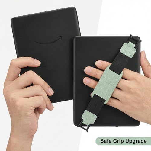 Threetols Hand Strap for Kindle Accessories Comfy Silicone Grip Alternative to Case or Cover Fits Versatile and Lightweight Finger Grip Holder(Mint Green) - color: style 2