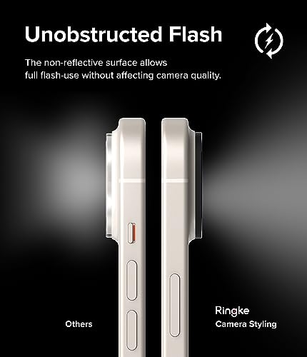 Ringke Camera Styling [Make the Phone Look Better] Compatible with iPhone 15 Camera Lens Protector and iPhone 15 Plus Camera Lens Protector, Protective Stylish Aluminum Frame - Black - size: iPhone 15 & 15 Plus
