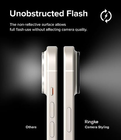 Ringke Camera Styling [Make the Phone Look Better] Compatible with iPhone 15 Camera Lens Protector and iPhone 15 Plus Camera Lens Protector, Protective Stylish Aluminum Frame - Black - size: iPhone 15 & 15 Plus