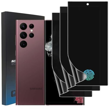 3 Pack TPU Privacy Screen Protector for Samsung Galaxy S22 Ultra 6.8" - size: Samsung Galaxy S22 Ultra