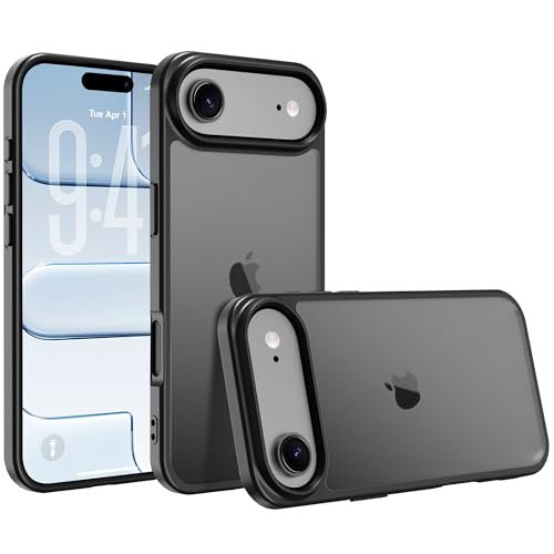 for iPhone 17 air Case Translucent Matte Phone Cover, [10 FT Military Grade Drop Protection] Slim Durable Shockproof Protective Bumper (Black, iPhone 17 air) - color: Black, size: iPhone 17 Air