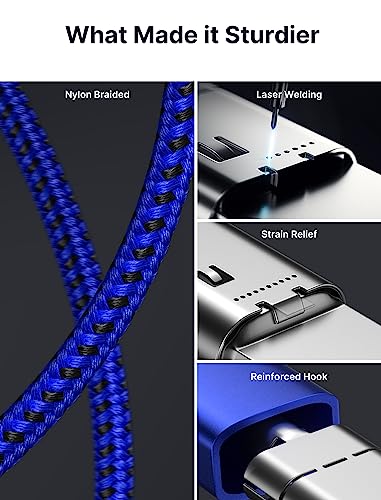JSAUX 100W USB C to USB C Cable [2-Pack 3.3FT], PD Fast Charging, Blue - color: Blue, size: 3.3ft+3.3ft
