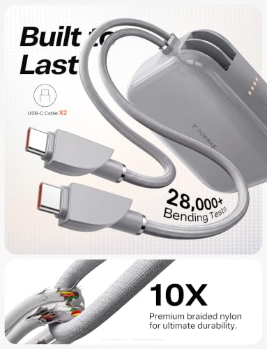 TORRAS Mini Power Bank for iPhone 18 Pro Max, 45W 10000mAh Portable Charger - color: GREY