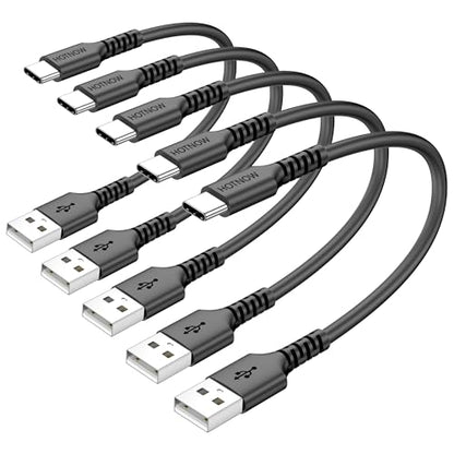 Short USB C Cable 6 inch / 0.5ft 5Pack, USB to USB C Cable Fast Charging - color: Black, size: 0.5FT