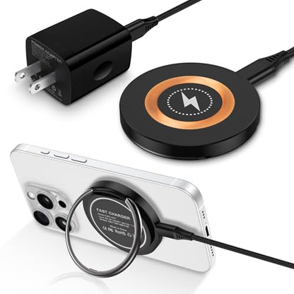 S25 S24 Ultra Magnetic Wireless Charger Fast Charging Pad for Samsung Galaxy Z Fold 7/6/Flip 7/6/5/S25 Edge/S24/S23/S22/S21/Moto Edge 2024,15W Wireless Phone Magsafe Charger &20W USB C Charger Block