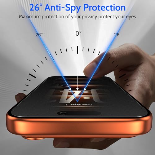 Fotbor [Ultra-Shield 26° True Privacy Screen Protector Compatible with iPhone 17 Pro Max, 2-Pack Elite Matte AG Etched Glass, 9H Anti-Shatter, with [Installation Master Kit] - size: iPhone 17 Pro Max-6.9 inch